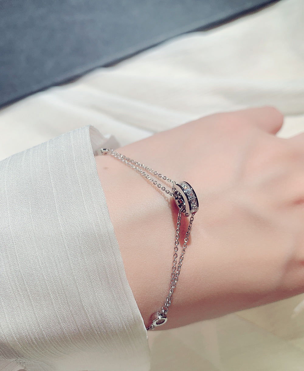 Women Rhinestone Circle Bracelet