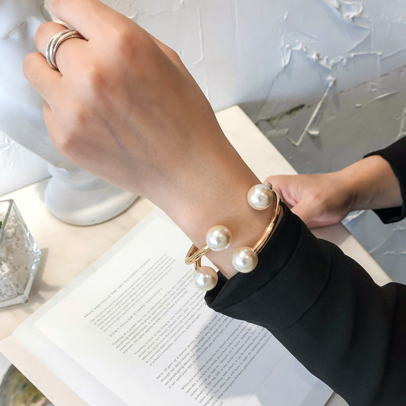 Women Double Pearl Bracelet