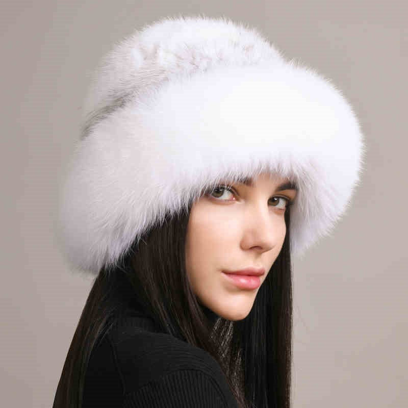 Luxury Mink Fur Hat with Braided Design