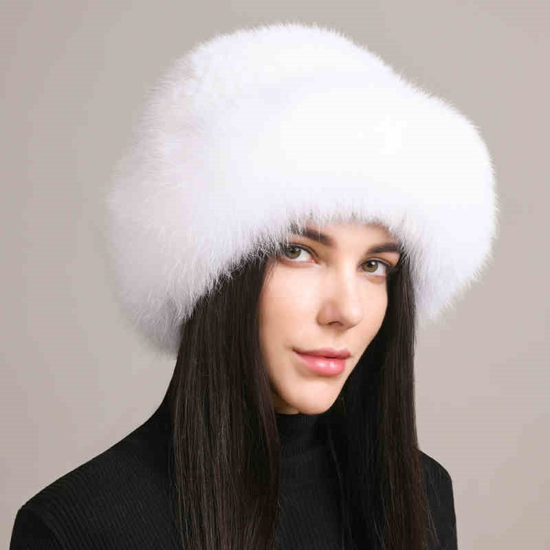 Luxury Mink Fur Hat with Braided Design