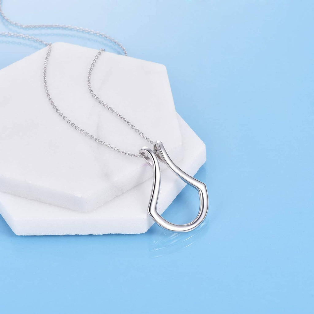 Women Sterling Silver Ring Holder Necklace