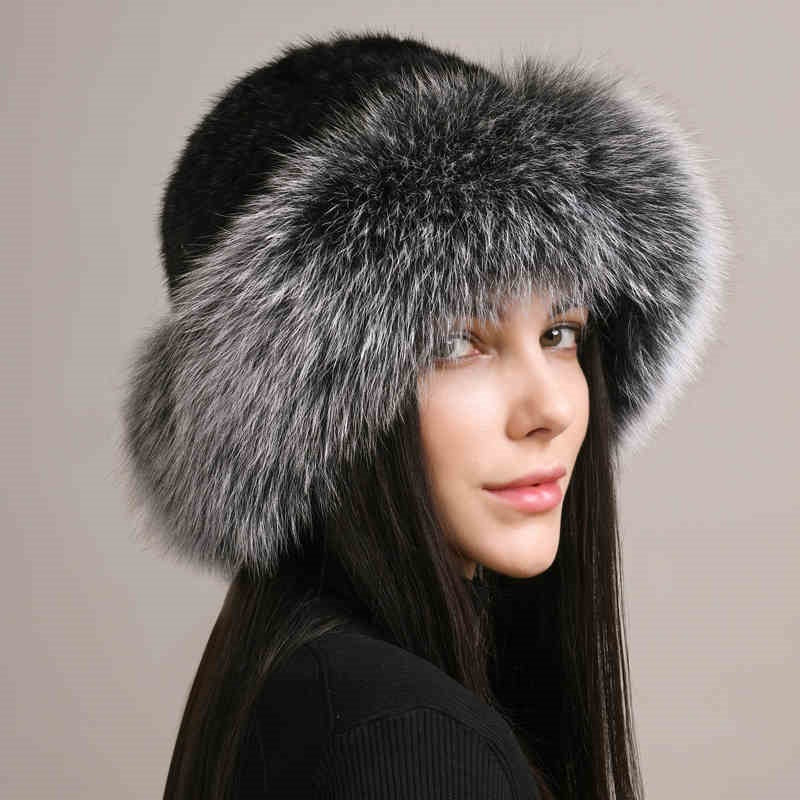 Luxury Mink Fur Hat with Braided Design