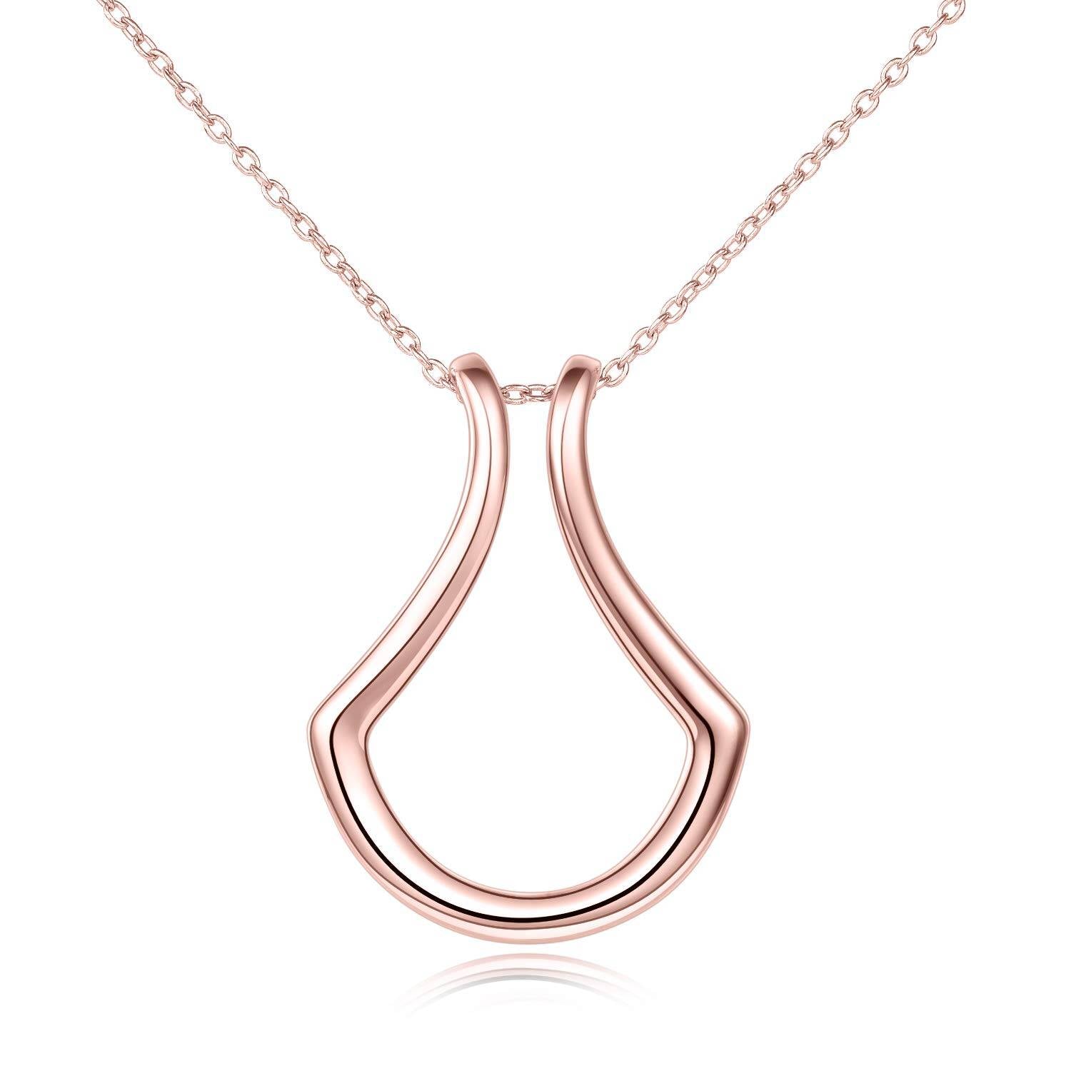 Women Sterling Silver Ring Holder Necklace