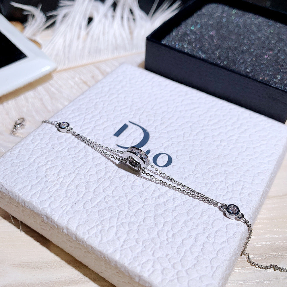 Women Rhinestone Circle Bracelet