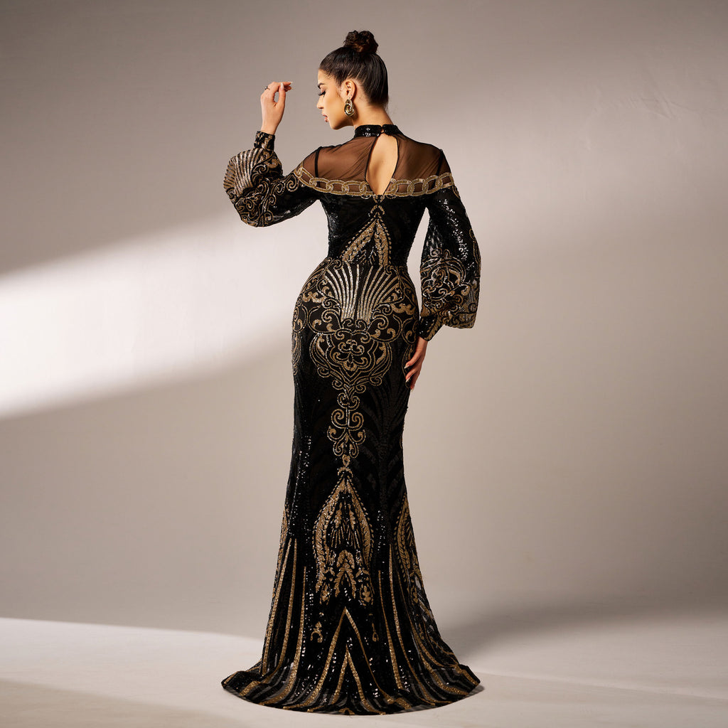 Women’s Sequins Mesh Fishtail Dress