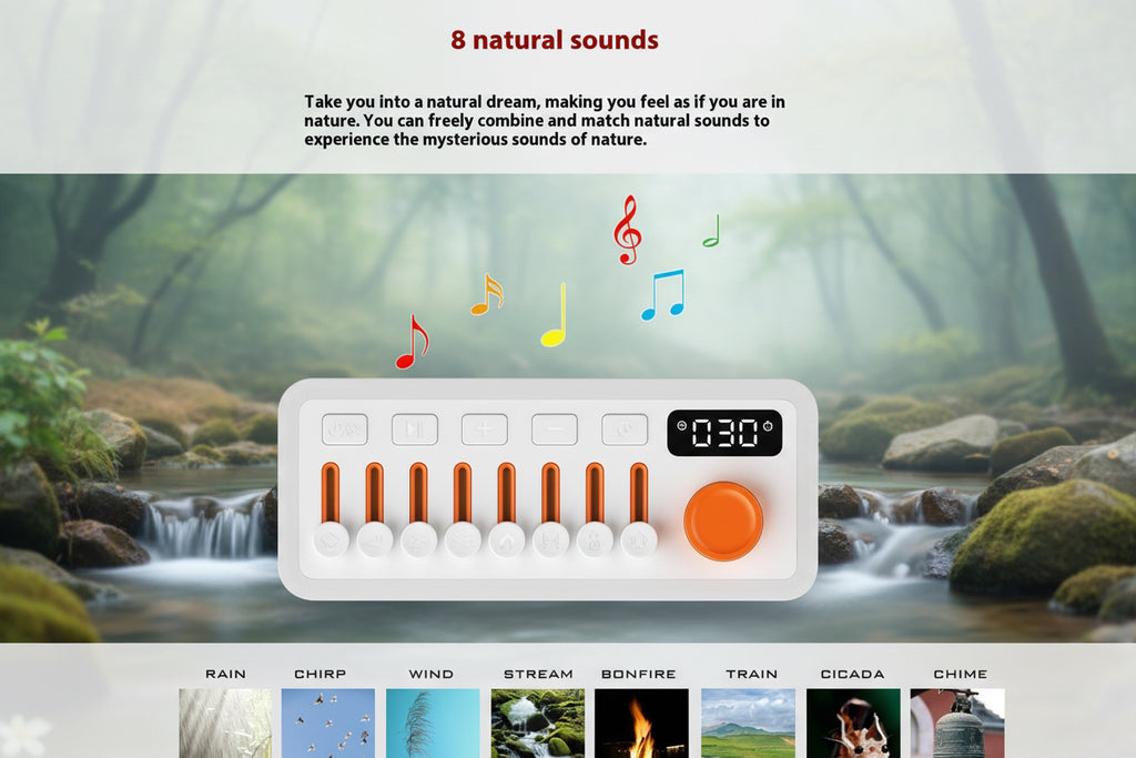 White Noise Sleep Sound Machine Seven-Colour Night Light