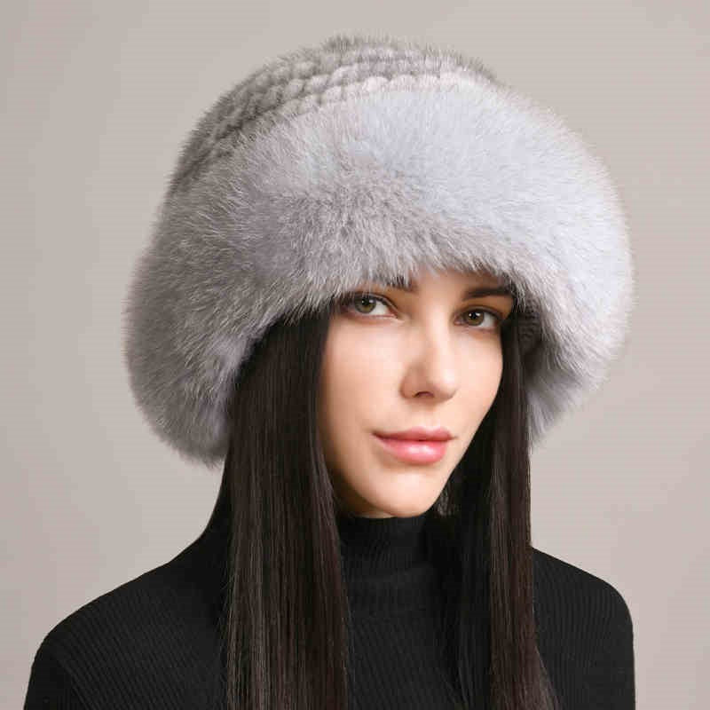 Luxury Mink Fur Hat with Braided Design