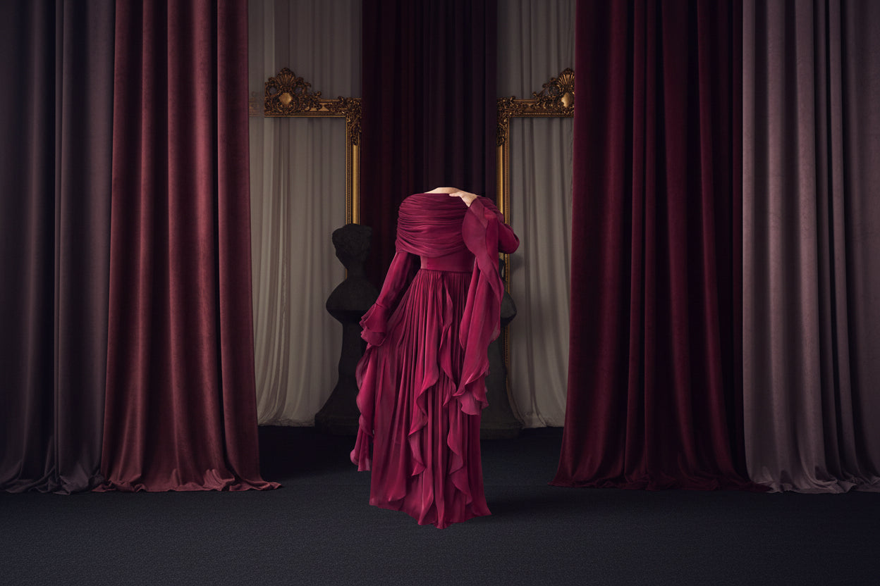 Women’s Pleated Ruffle Long Dress