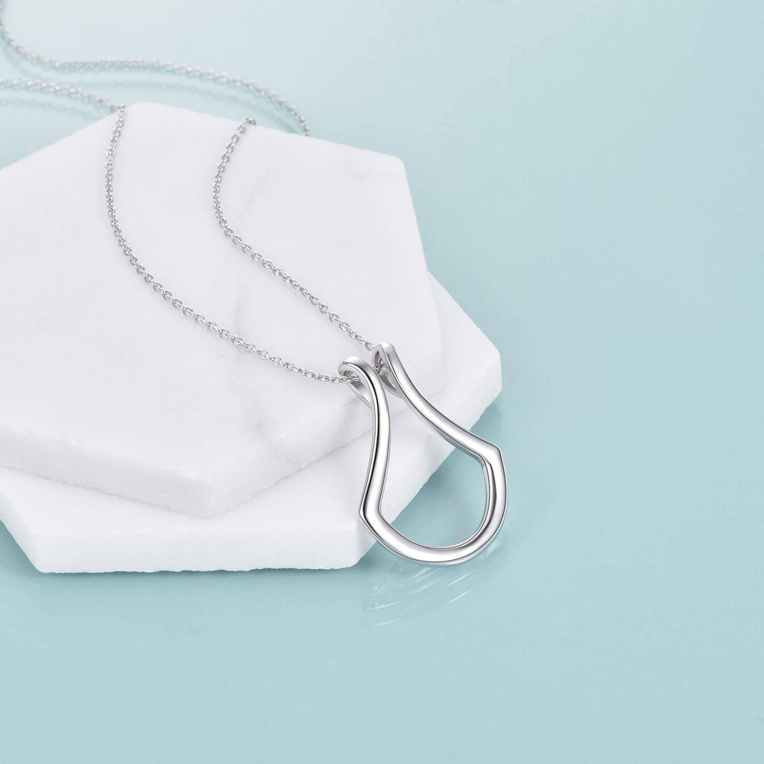Women Sterling Silver Ring Holder Necklace