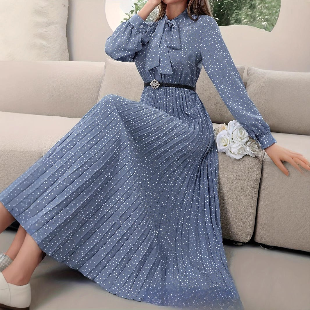 Women PolkaDot Pleated Dress