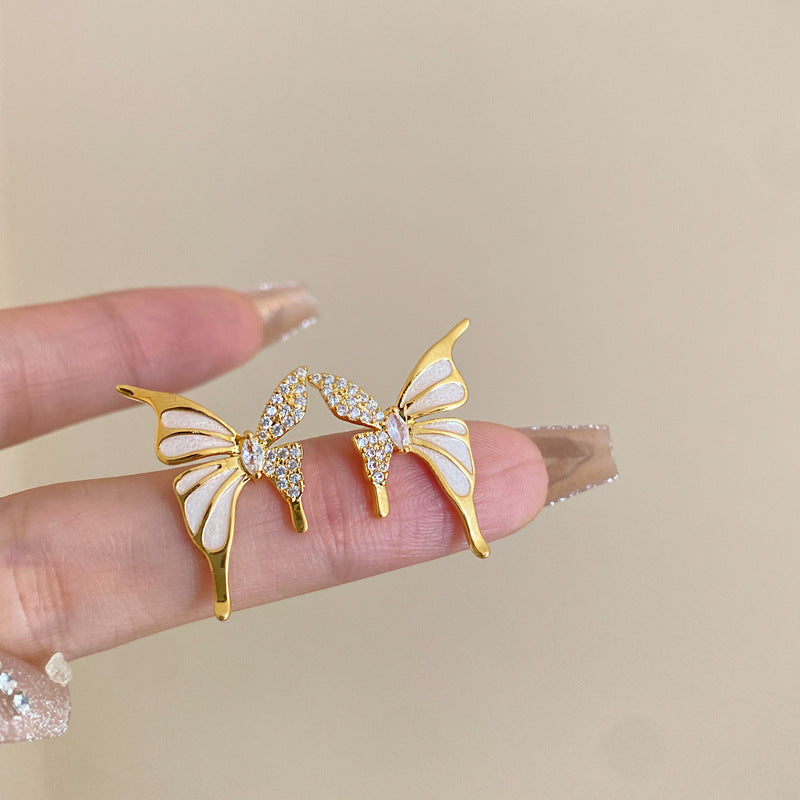 Women Rhinestone Butterflies Stud