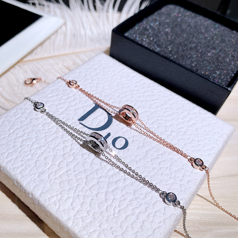 Women Rhinestone Circle Bracelet