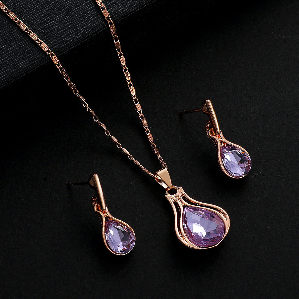 Women Emerald Water Drop Set