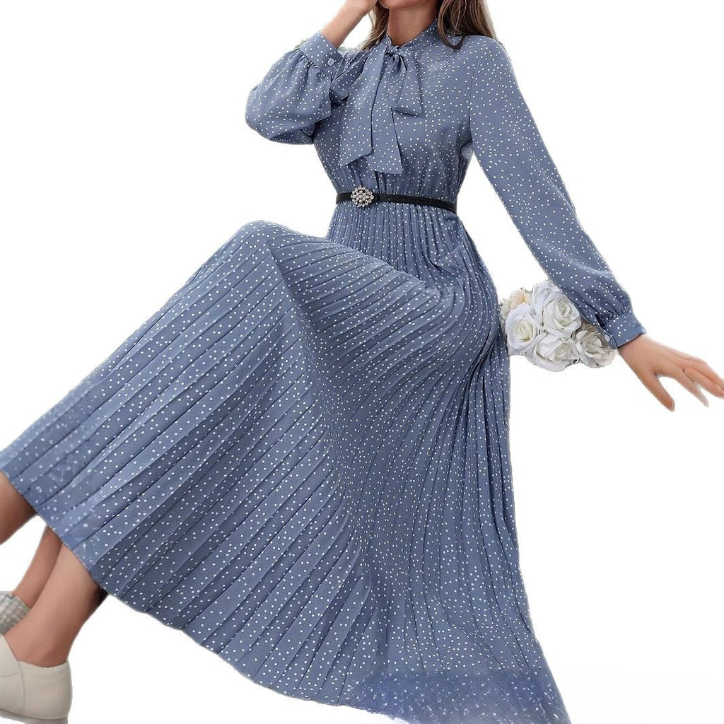 Women PolkaDot Pleated Dress