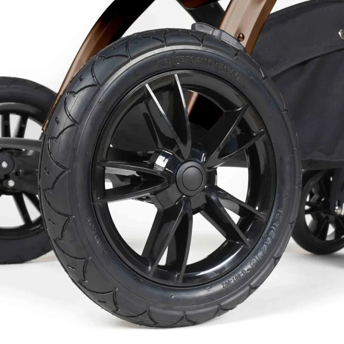 Ickle Bubba Stomp Luxe Travel System with i-Size Cirrus Car Seat & ISOFIX Base 12 pcs - Bronze & Midnight & Tan