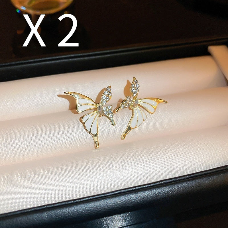 Women Rhinestone Butterflies Stud