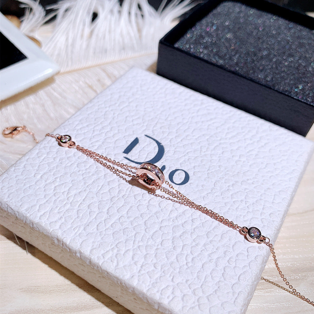 Women Rhinestone Circle Bracelet