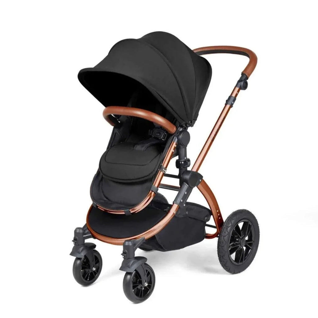 Ickle Bubba Stomp Luxe Travel System with i-Size Cirrus Car Seat & ISOFIX Base 12 pcs - Bronze & Midnight & Tan