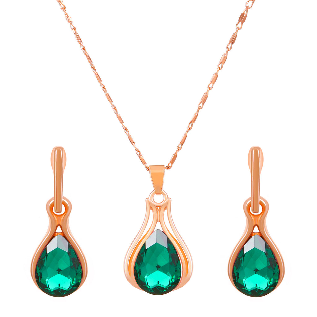 Women Emerald Water Drop Set