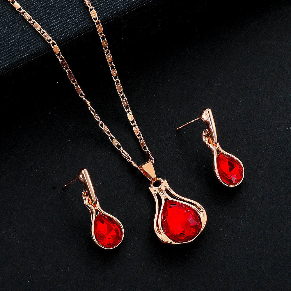 Women Emerald Water Drop Set